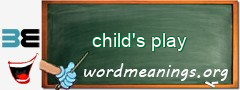 WordMeaning blackboard for child's play